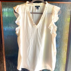 Halogen women’s cream colored blouse, size L
